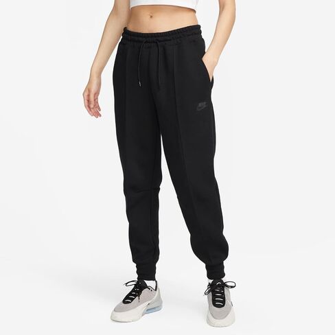 Nike Sportswear Tech Fleece Women Women's Mid-Rise Joggers FB8330-010 (BL) ، حجم 2XL أسود/أسود in Saudi Arabia