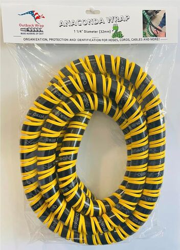 Anaconda Hydraulic Hose Management Protector and Tagging Wraps for Farming and Agriculture Equipment, Tractors, Harvesters, Planters, and Sprayers-32mm Diameter- 10 Foot (Red) in Kuwait