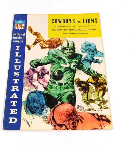1963 Detroit Lions at Dallas Cowboys NFL Football Program 10-13-63 - NFL Programs in Saudi Arabia