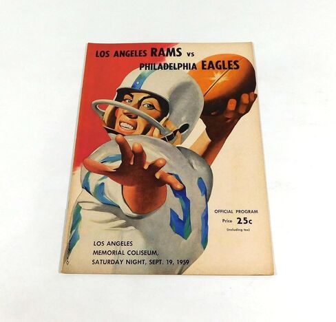1959 Philadelphia Eagles في برنامج Los Angeles Rams NFL لكرة القدم 9-19-59-برامج اتحاد كرة القدم الأميركي in Saudi Arabia