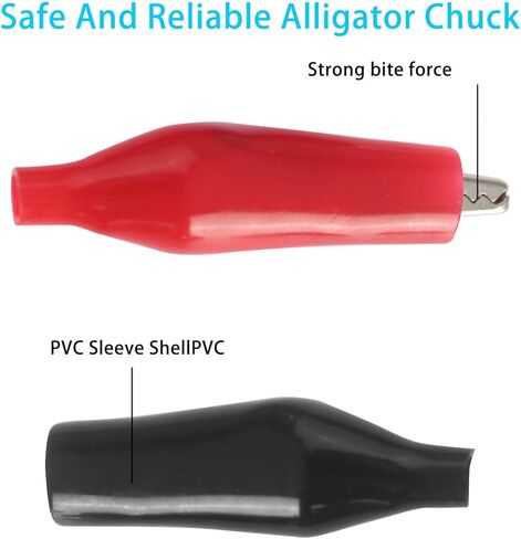 10 PCS Micro Clips مع غطاء عزل وقائي ، مقاطع التمساح متعددة المتقلب أسود مشبك اختبارات كهربائية ناعمة أسود للاختبار الكهربائي ، اتصال الدائرة ، (28 × 35 مم) in Kuwait