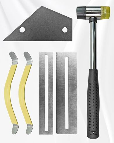 16 Piece Guitar Luthier Tool Set Fit for Electric Guitar Acoustic Guitar Bass Ukulele Include Fret Rocker, Fret Rubber Hammer, Fret Leveling Beam, Fingerboard Guards, String Spreaders, Sandpaper in Saudi Arabia
