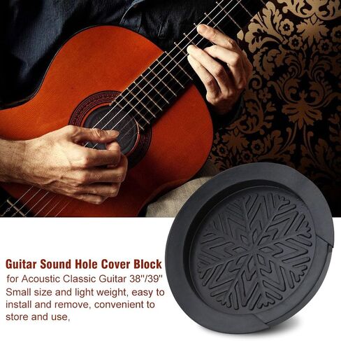 Acoustic Guitar Soundhole Cover 38 39 Black Guitar Mute Soundhole Cover Guitar Soundhole Cover Guitar Feedback Eliminator for Acoustic Classic Guitar in Saudi Arabia