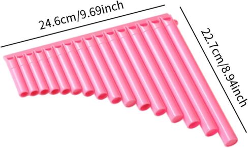 Generic Pan Flute 16 Pipe C Key, Teaching Traditional Portable Panpipe Musical Instrument for Music Lover Performance Musical Gift, Pink in Saudi Arabia