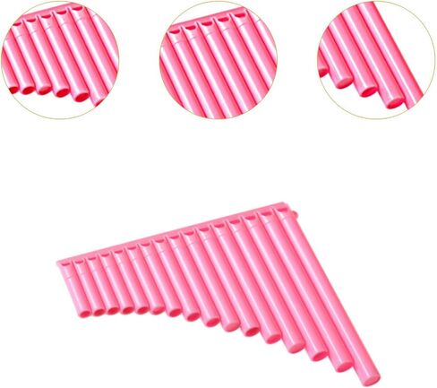 Generic Pan Flute 16 Pipe C Key, Teaching Traditional Portable Panpipe Musical Instrument for Music Lover Performance Musical Gift, Pink in Saudi Arabia