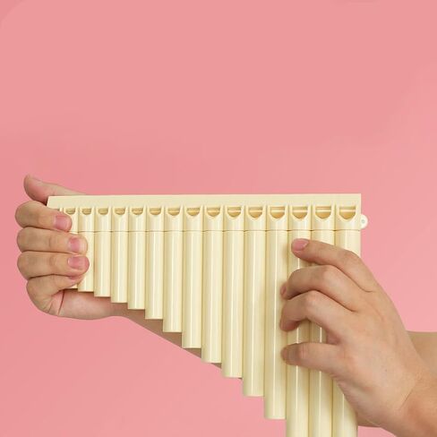 Generic Pan Flute 16 Pipe C Key, Teaching Traditional Portable Panpipe Musical Instrument for Music Lover Performance Musical Gift, Pink in Saudi Arabia