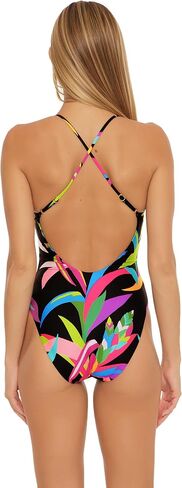 Trina Turk Women’s Birds of Paradise Cut One Piece Swimsuit و Ploral Print و V Neck و Suits Witing in Saudi Arabia