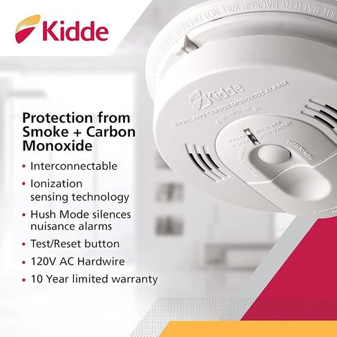 Kidde Hardwired Smoke & Carbon Monoxide Detector, Battery Backup, Interconnectable, LED Warning Light Indicators in Saudi Arabia