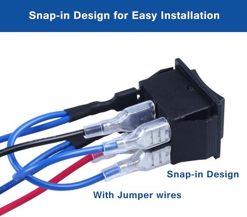2Pcs ON-Off-ON Polarity Reversing Rocker Switch，DPDT 6 pins 3 Position Self-Locking Double Reset Rocker Toggle Switch with Jumper Wires Snap 12V 125V 250V,Max Current 20A in Saudi Arabia