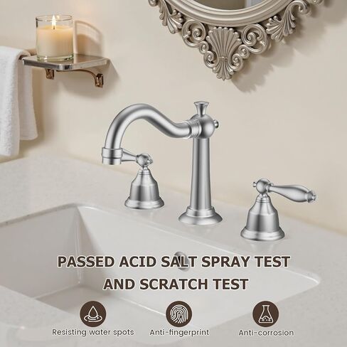 8 Inch Widespread Bathroom Sink Faucet Matte Black, 3 Hole 2 Cross Handles Classic Vintage Antique Faucet with Metal Pop Up Drain and Supply Hoses for Vanity, RV, Farmhouse in Saudi Arabia