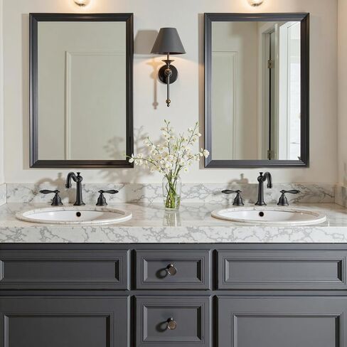 8 Inch Widespread Bathroom Sink Faucet Matte Black, 3 Hole 2 Cross Handles Classic Vintage Antique Faucet with Metal Pop Up Drain and Supply Hoses for Vanity, RV, Farmhouse in Saudi Arabia