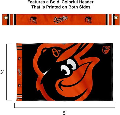 WinCraft Baltimore Orioles Printed Header Flag 3x5 Banner in Saudi Arabia