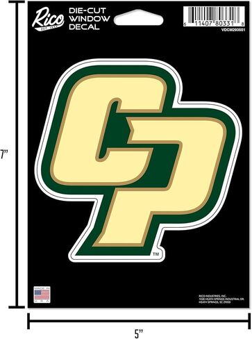 Rico Industries NCAA Cal Poly Mustangs 5" x 7" Vinyl Die-Cut Decal - Car/Truck/Home Accessory in Saudi Arabia