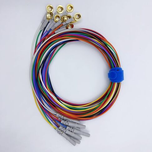 EEG Gold Cup Electrodes with DIN 1.5mm Plug,59 Inch Cables Multicolor,Pack of 10 in Saudi Arabia