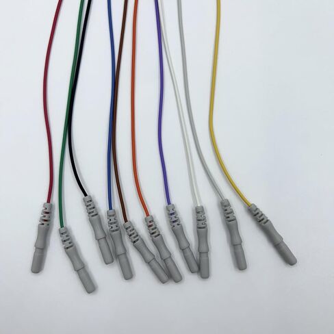EEG Gold Cup Electrodes with DIN 1.5mm Plug,59 Inch Cables Multicolor,Pack of 10 in Saudi Arabia