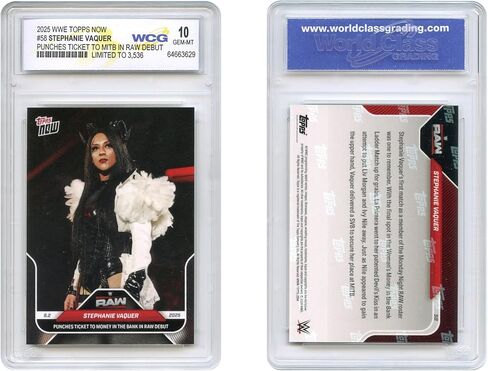 2025 WWE Topps الآن Stephanie Vaquer Punches to to MITB في بطاقة RAW لأول مرة #58 - GEM Mint 10 in Saudi Arabia
