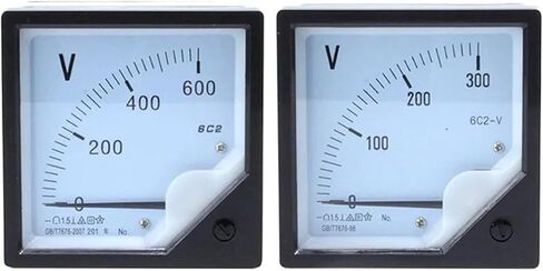 DC ALANOG POINTER METER 5V 10V 15V 30V 75V 100V 150V 300V 500V 750V Square 6C2-V 80 * 80mm Voltmeter 1PCS (250V) in Saudi Arabia