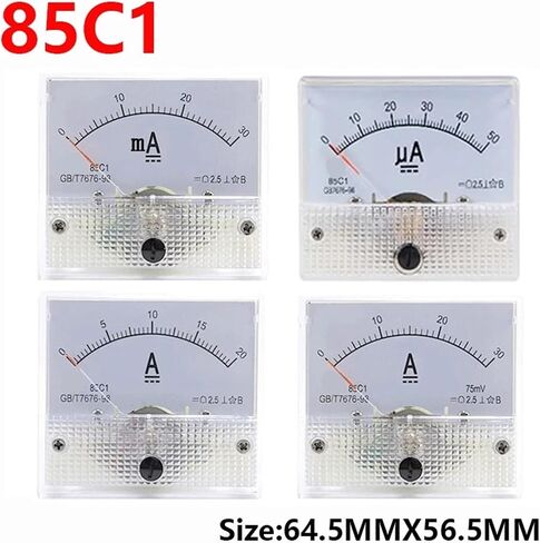 85C1 AMMETER DC TANNASTER TARNOG MATER PINERTY TYPE 1/5/10/20/30/50/100/200/300/500MA A 1PCS (3A) in Saudi Arabia