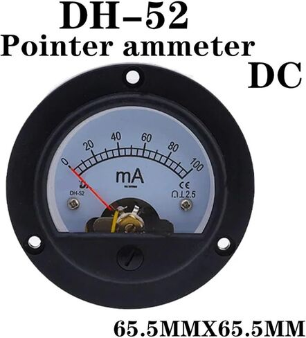 DH-52MA DC Milliammeter Pointer Ammeter Circular Marine Mestracting Cur 65.5x65.5mm 1pcs (10ma) in Saudi Arabia