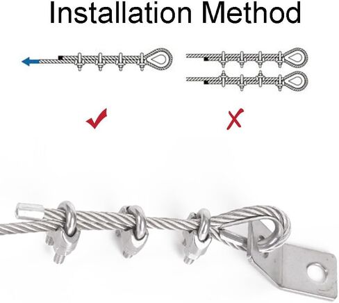 60 PCS 1/4 "مشبك الكابل ، حبل السلك مشبك الفولاذ المقاوم للصدأ M6 حبل سلك مقطع U Bolt Saddle in Saudi Arabia