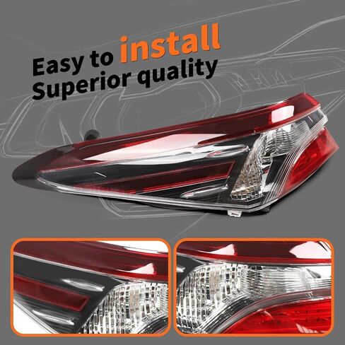 Outer Tail Light Halogen Driver Side Compatible with 2021 2022 Camry LE SE Left Rear Brake Lamp Taillight 8156006A20 TO2804159 (Left) in Kuwait