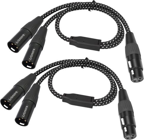 جديد-2 قدم XLR أنثى إلى كبل ذكري مزدوج-3pin xlr y-splitter محول لأنظمة السلطة الفلسطينية وتوجيه متعدد الأجهزة 2 عبوة in Kuwait