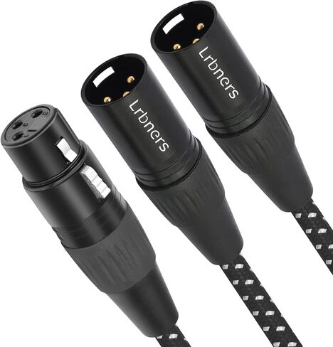 جديد-2 قدم XLR أنثى إلى كبل ذكري مزدوج-3pin xlr y-splitter محول لأنظمة السلطة الفلسطينية وتوجيه متعدد الأجهزة 2 عبوة in Kuwait