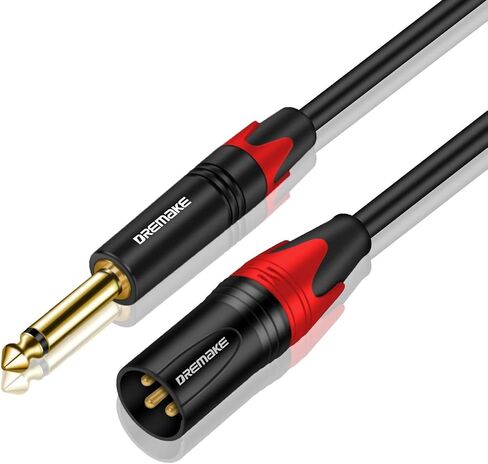 كابل تصحيح الدرج XLR إلى مونو 1/4 '25 قدمًا ، 3-pin xlr إلى 1/4 "كابل مكبر الصوت ، 6.35mm 1/4' ts ذكر إلى كابل ميكرو فني صوت استريو من الذك in Kuwait