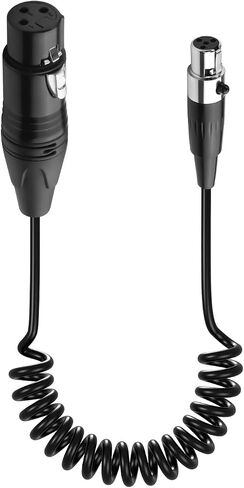 cerrxian mini xlr أنثى إلى xlr كابل ملفوف 3 دبوس إلى 4 دبوس كابل ميكروفون صوتي mini 1.64 قدم / 0.5m in Kuwait