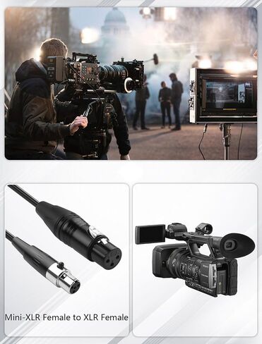cerrxian mini xlr أنثى إلى xlr كابل ملفوف 3 دبوس إلى 4 دبوس كابل ميكروفون صوتي mini 1.64 قدم / 0.5m in Kuwait