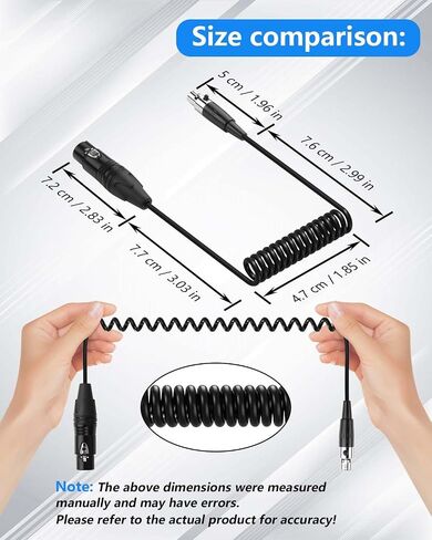 cerrxian mini xlr أنثى إلى xlr كابل ملفوف 3 دبوس إلى 4 دبوس كابل ميكروفون صوتي mini 1.64 قدم / 0.5m in Kuwait
