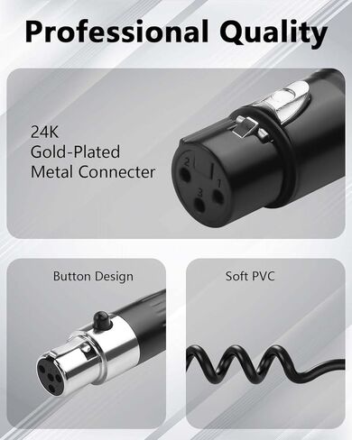 cerrxian mini xlr أنثى إلى xlr كابل ملفوف 3 دبوس إلى 4 دبوس كابل ميكروفون صوتي mini 1.64 قدم / 0.5m in Kuwait