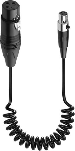 CERRXIAN Mini XLR Female to XLR Female Coiled Cable 3 Pin to 4 Pin Mini Audio Microphone Cable 1.64FT / 0.5M in Saudi Arabia