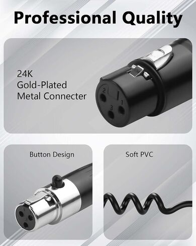 CERRXIAN Mini XLR Female to XLR Female Coiled Cable 3 Pin to 4 Pin Mini Audio Microphone Cable 1.64FT / 0.5M in Saudi Arabia
