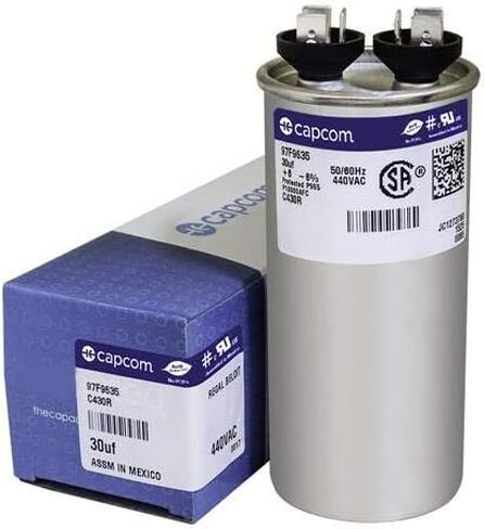 97F9635 30 uf MFD 440 Volt VAC - Replacement Round Run Capacitor by CAPCOM in Saudi Arabia