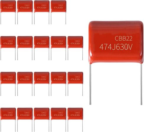 20-Pack 630V 104J Premium Quality Metallized Polypropylene Film Capacitors, P10 CBB21/CBB22 100000pF 100nF 0.1uF MPP Caps with Superior Performance in Saudi Arabia