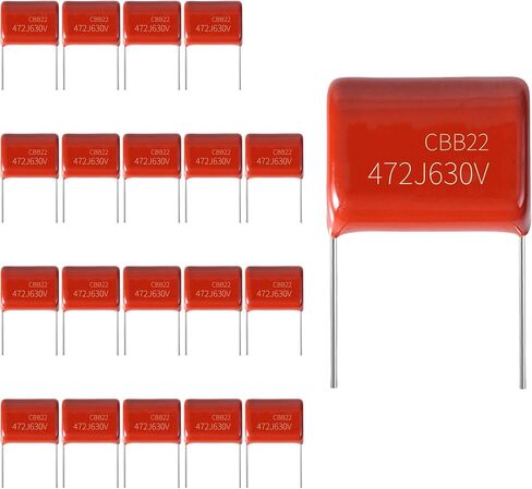20-Pack 630V 104J Premium Quality Metallized Polypropylene Film Capacitors, P10 CBB21/CBB22 100000pF 100nF 0.1uF MPP Caps with Superior Performance in Saudi Arabia
