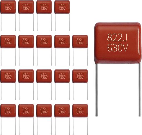 20-Pack 630V 104J Premium Quality Metallized Polypropylene Film Capacitors, P10 CBB21/CBB22 100000pF 100nF 0.1uF MPP Caps with Superior Performance in Saudi Arabia