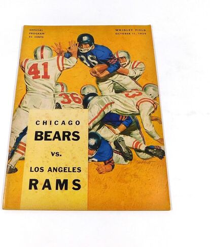 1959 لوس أنجلوس رامس في برنامج شيكاغو بيرز كرة القدم NFL 10-11-59-برامج اتحاد كرة القدم الأميركي in Saudi Arabia