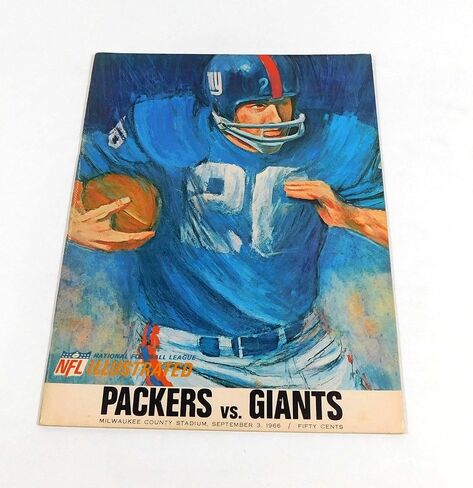 1966 New York Giants at Bay Packers NFL Football Program 9-3-66 - NFL Programs in Saudi Arabia