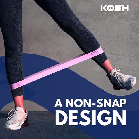 Kosh Resistance Exercise Bands – Set of 4 Natural Latex Loop Bands for Workout, Stretching, Physical Therapy – Includes Mesh Carry Bag in Saudi Arabia