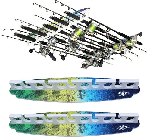 Reel Salty Offshore/Inshore Saltwater 11 Fishing Rod Holder Marine Grade Wall Ceiling Storage Rack in Kuwait
