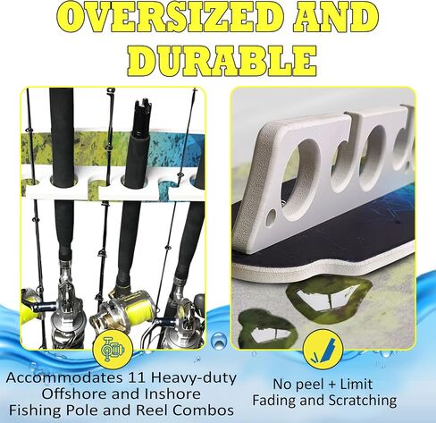 Reel Salty Offshore/Inshore Saltwater 11 Fishing Rod Holder Marine Grade Wall Ceiling Storage Rack in Kuwait