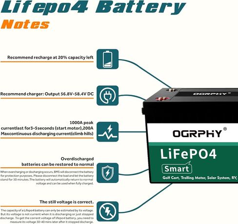 48V 100AH ​​Lithium Golf Cart Battery مع شاشة LCD ، بطارية CART 5.12 كيلو فولت واو 48 فولت مع 1000A ذروة التيار ، 5000+ دورات عميقة لعربة الجولف ، الطاقة الشمسية ، RV وخارجها in Kuwait
