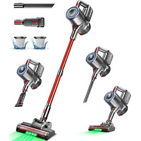 Cordless Vacuum Cleaner, 500W/40Kpa Stick Vacuum with 45Mins Runtime, Self-Standing Vacuum Cleaners for Home, Anti-Tangle, 1.5L Dust Cup, Rechargeable Vacuum for Hardwood Floor Carpet Pet Hair in Saudi Arabia