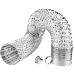 Non-Insulated Flex Air Aluminium Flexible Tumble Dryer Vent Hose Ventilation Tumble Dryer Pipe Hose for Extractor Fan, Dryer, Cooker Hood, Kitchen, Bathroom,(5m,100mm) in Saudi Arabia