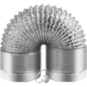 Dryer Vent Hose,Vent Hose, 1m 2m 3m 4m 5m Air Duct Pipe Long Silver Flexible Aluminum Foil Ducting Hose 2 Layer Ventilation Fan Exhaust Hose for Tumble Dryers, Extractor Hoods, Duct Fans, Air Conditio in Saudi Arabia