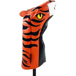 Premium Embroidered Tiger Shape Golf Wood Head Cover with Striped Tiger Pattern, Funny Style, Leather Material in Saudi Arabia