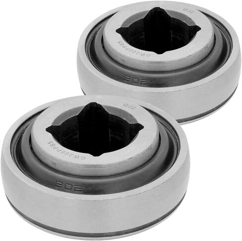 [2-Pack] GW208PPB5 - Agricultural Farm Bearings - Square Bore: 1.25" | 31.75 mm - OD: 3.1496" | 80 mm - Width: 1.4375" | 36.512 mm - Triple Lip Seals - Heavy Duty Disc Harrow Bearings - Relubricable in Saudi Arabia
