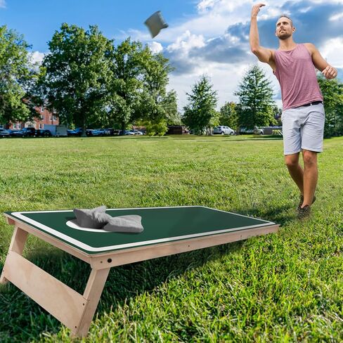 مجموعة لوحات Cornhole - لا ترتد ، حجم التنظيم 4 × 2 قدم ، مصنوعة من 1/2 بوصة من خشب الصنوبر ، الطباعة الأشعة فوق البنفسجية تشمل 8 أكياس الفول ولوحات كورنول ، مثالية للألعاب والتجمعات في الهواء الطلق in Saudi Arabia